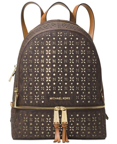 michael kors rhea backpack medium brown|mk rhea medium backpack.